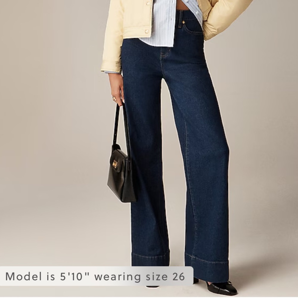 JCrew Blue Flare Wide Leg High-Waisted Jeans